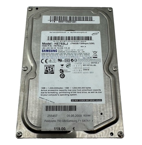 Samsung he753lj 750gb sata - 750gb,