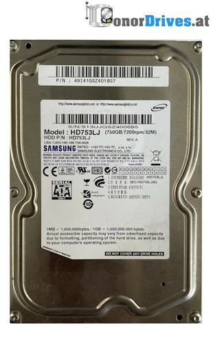 Samsung hd753lj 750 gb - samsung,